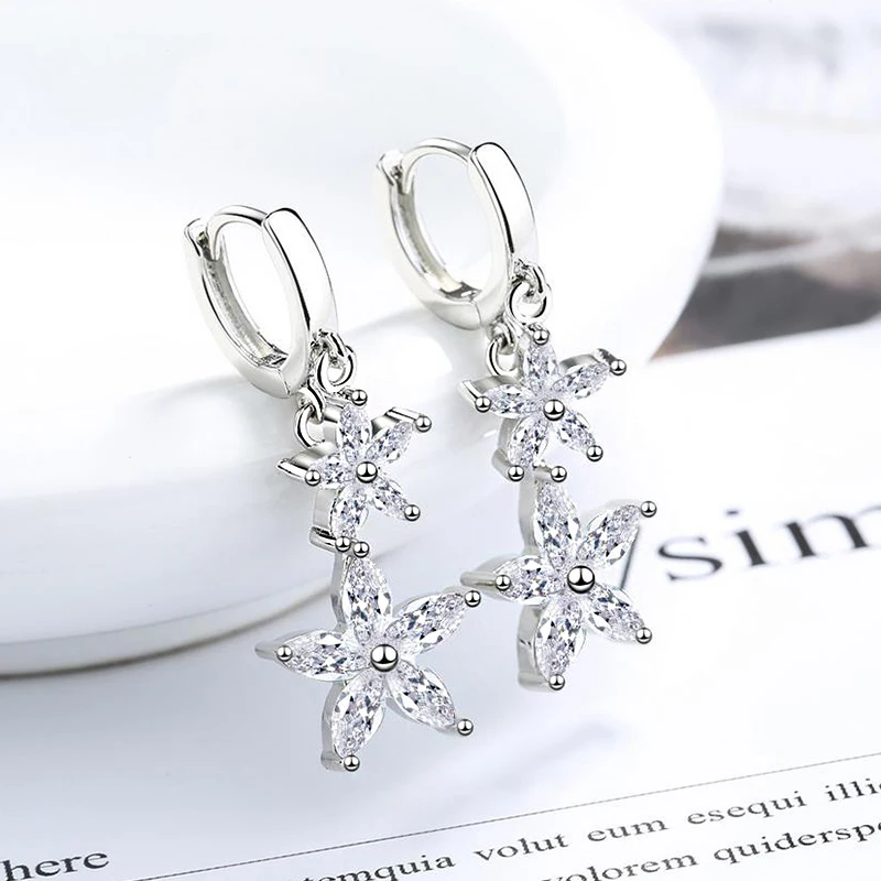 Серьги подвески с кристаллами 5 А|Серьги-подвески| |