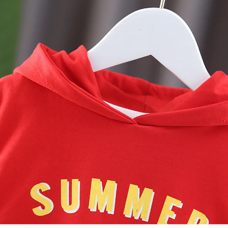 

New Spring Autumn Baby Clothes Children Fashion Boys Girls Letter Hooded Toddler Casual Clothing Infant Cotton Kids Tracksuits