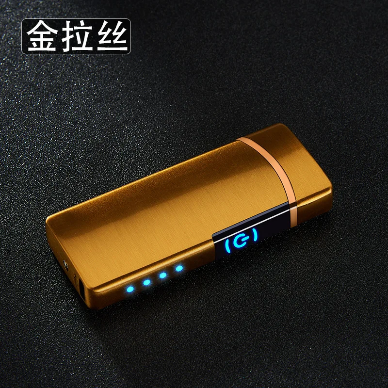 Интеллектуальная USB дуговая Зажигалка двойная огненная дуговая Зажигалка Индукционная зарядка отпечатков пальцев металлическая ветрозащитная без газа для курильщиков, сигареты в подарок