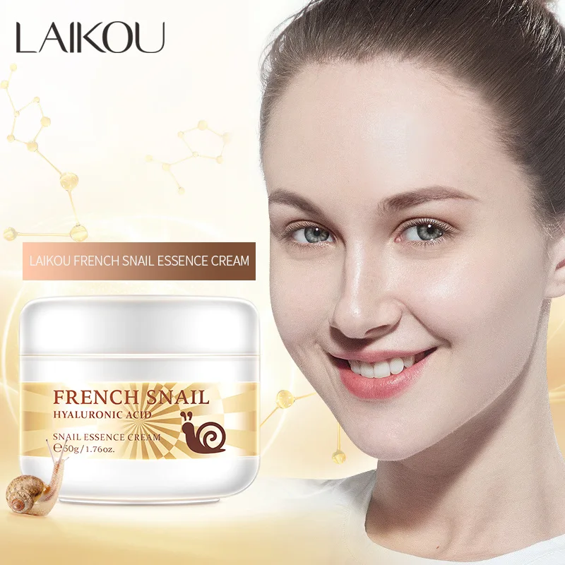

LAIKOU French Snail Essence Cream Hyaluronic Acid Tremella Extract Skin Care Moisturizer Hydrating Whitening RepaireAnti-Wrinkle