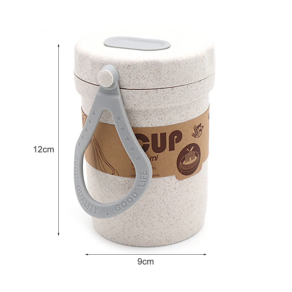 Здоровый материал пшеничная соломенная герметичная чашка для супа с крышкой