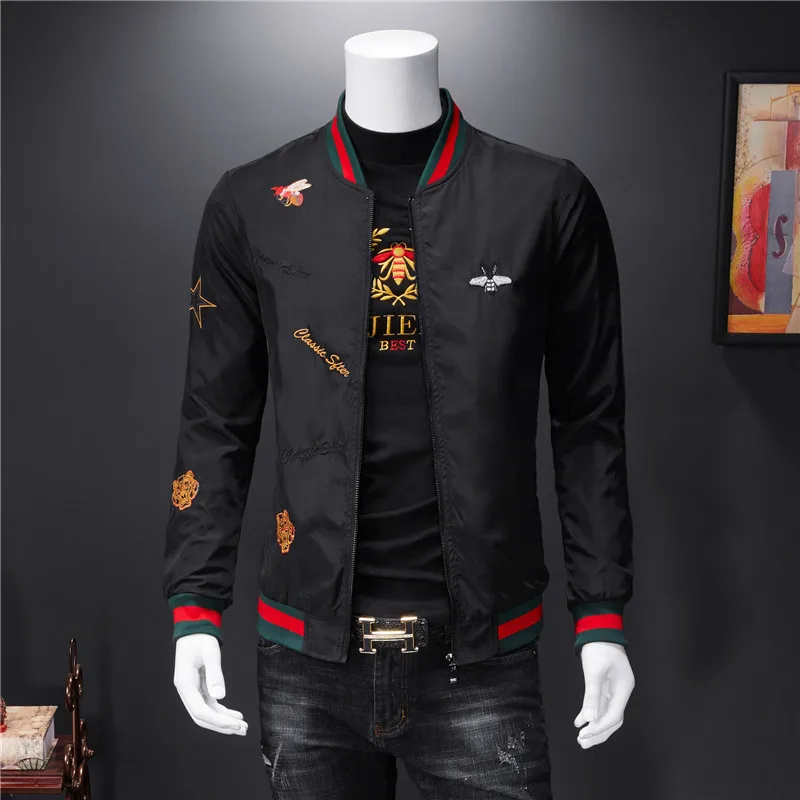 

Men Embroidered Jacket Casaco Masculino 2021 Fashion Brand Jacquard Fashion Jacket New Model Men's Baseball Uniform Pilot Jacket