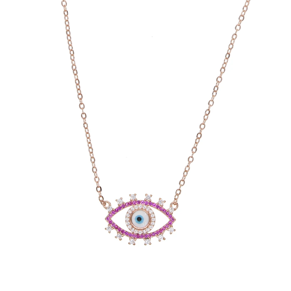 Продвижение Collares колье Макси счастливое ожерелье глаза Роза большая коса эмаль