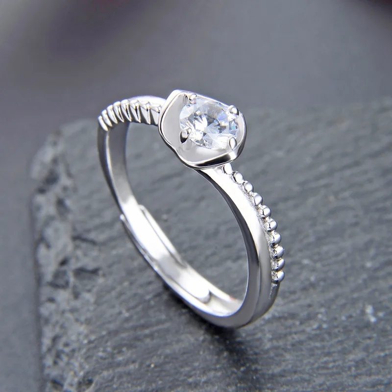 Bague Ringen S925 Серебряное кольцо для женщин сердце Корона дамы хвост кольцо Свадебные аксессуары подарок для подруги жены