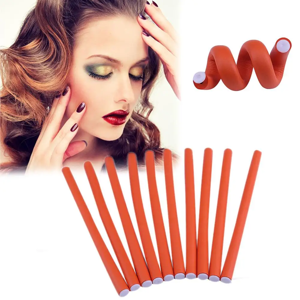 

10pcs Hair Curling Curler Air Hair Rollers Soft Foam Bendy Twist Magical Flexi Rods Styling Hair Sticks Tool Random color
