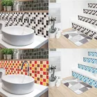 10 шт. классические 3D хрустальные наклейки для плитки, водостойкие самоклеящиеся наклейки на стены, кухонный декор, настенные наклейки, водостойкая стеклянная плитка