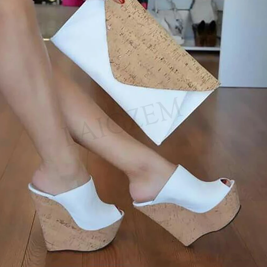 

Women Super Platform Mules Wedges Slip on Sandals High Heels Sandals Tenis Party Ladies Female Shoes Woman Big Size 44 12 13 19