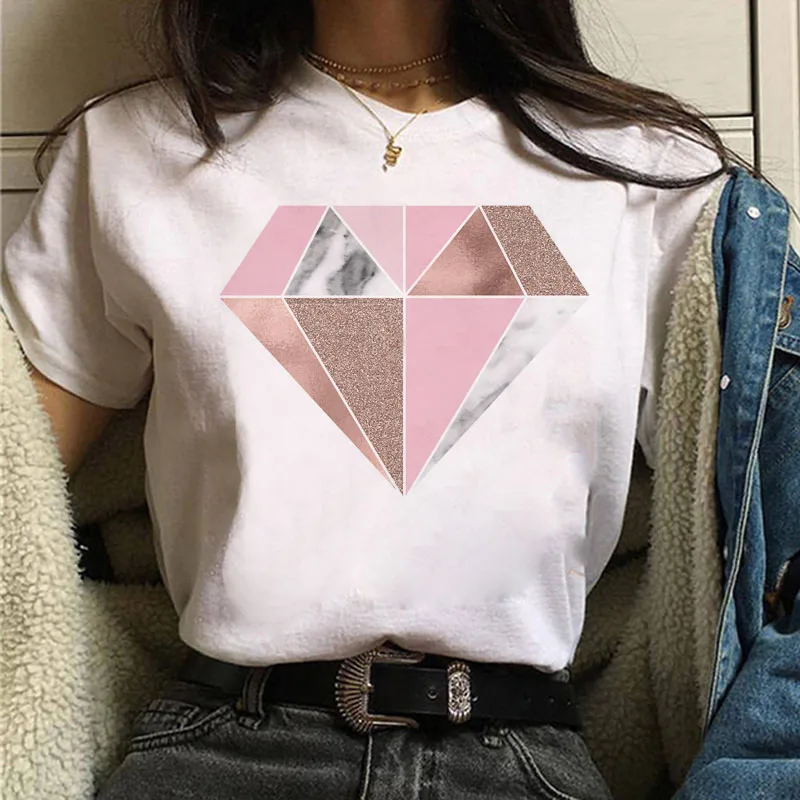 

Women T Shirt Beautiful Geometry Print Fashion TShirt 90s Girls T-shirt Harajuku Tops Tee Cute Short Sleeve Tshirt Female Tshirt