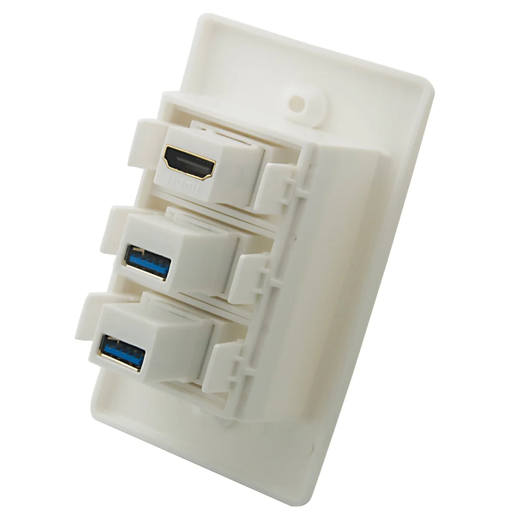 1 комплект твердый стиль 2 порта s USB 3 0 порт HDMI гнездо-гнездо настенная пластина с 25