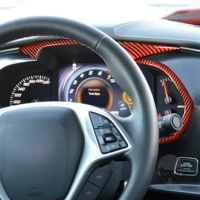 genuine carbon fiber car dashboard meter frame cover stickers for chevrolet corvette c7 2014 2019
