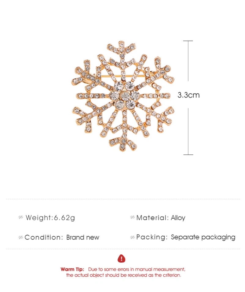 Шикарная Звездная кристальная Снежинка Золотой белый простой сплав модные
