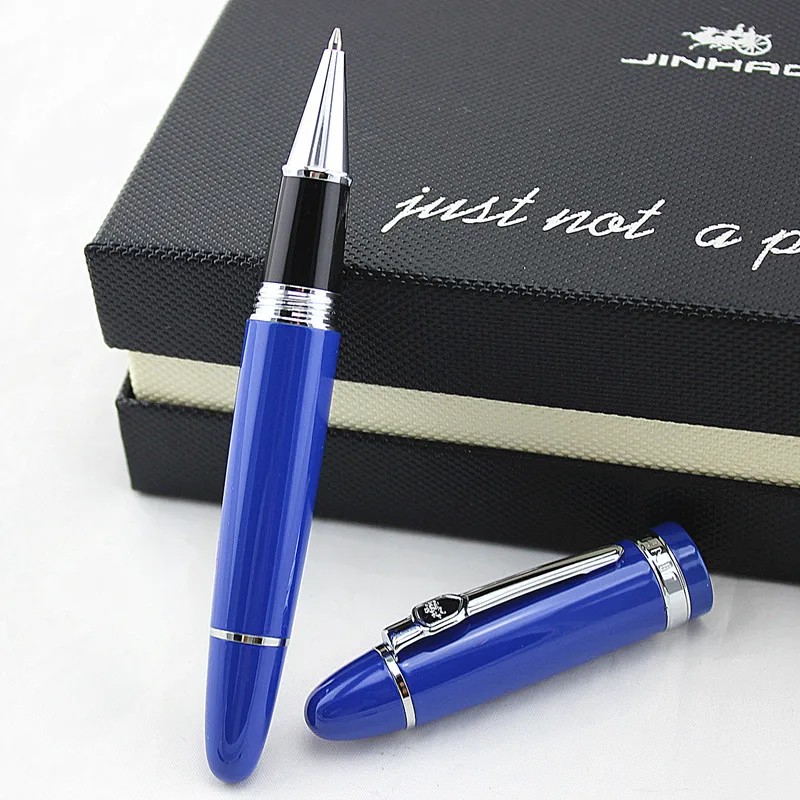 Jinhao Шариковая ручка оранжевая ручка с серебряной клипсой материал Эсколар шариковая ручка Caneta Роскошные школьные канцелярские принадлежности
