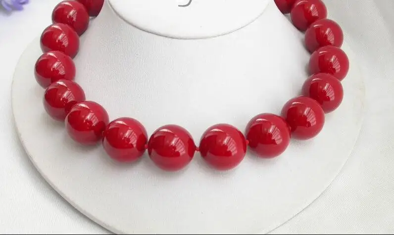 

Продажа ожерелья 20 мм 100%, круглая красная фотосессия