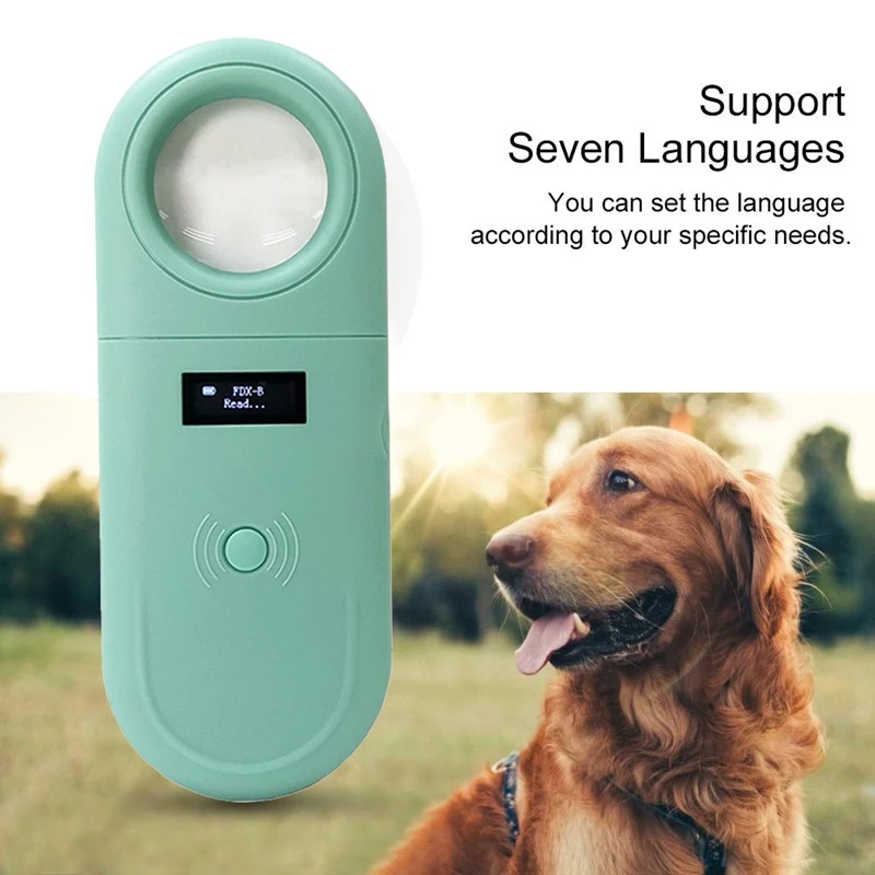 

Лучший животный микрочип ручной сканер Pet ID Читатель Портативный RFID считыватель штрих-кода с светодиодный и лупа Функция для собак и кошек д...