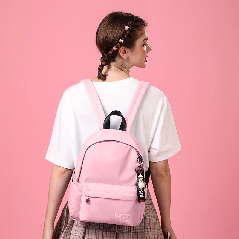 pink Новинка, сумка для девочек, сумка через плечо, Корейская версия, рюкзак для старшей школы, винтажная сумка для девушек, Брезентовая сумка - Цвет: pink