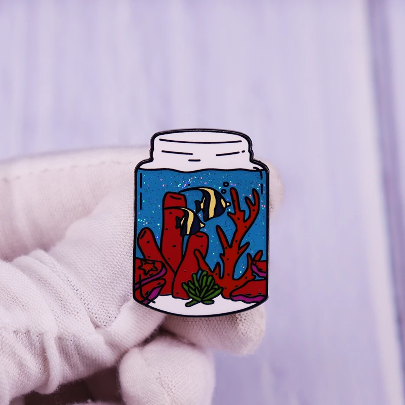 Deluxe Sea BioJar эмалированная брошь кнопка блеск морской значок Мода гламур бижутерия