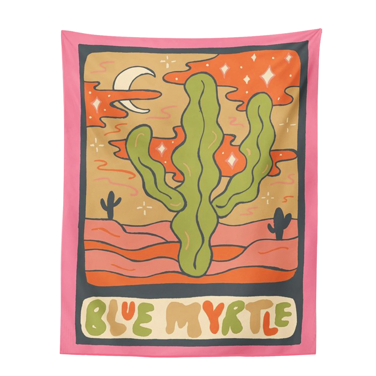 

Tarot Card Pattern Tapestry Wall Hanging Vintage Cactus Tapestries Retro Moon Decor Aesthetic Room Decor Decoration Mural Tapiz