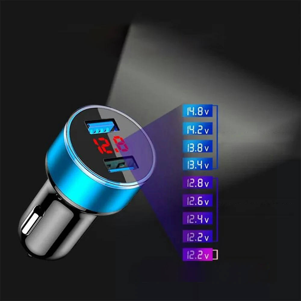 Новинка 3.1A быстрое зарядное устройство с двумя USB ЖК дисплеем автомобильное 12 В/24