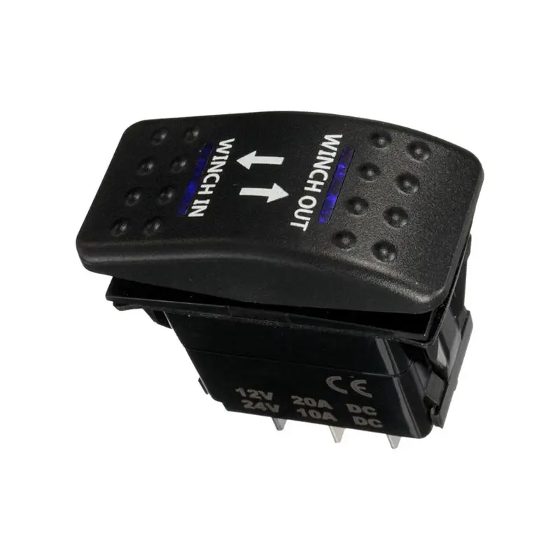 12V 20A лебедка в лебедке выход ON-OFF-ON Кулисный Переключатель 7 Pin Светодиодный зеленый