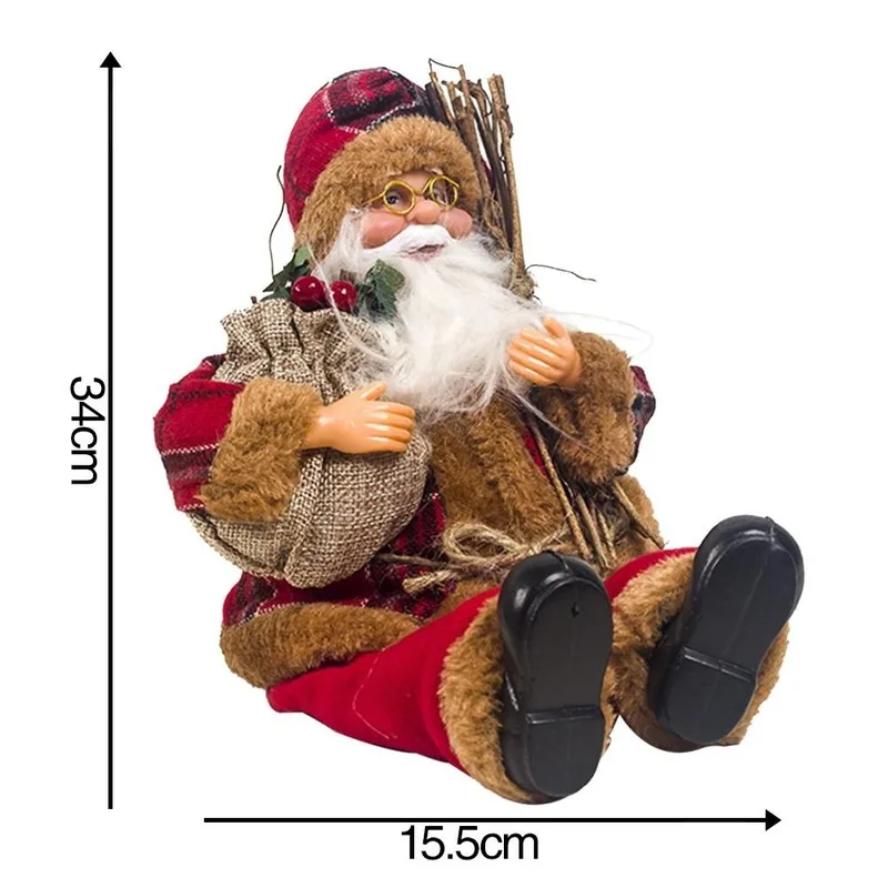 

New Santa Claus Sitting Doll Fabric Merry Christmas Doll Christmas Decoration Children Toy Kids Gift Xmas Gift Decoration