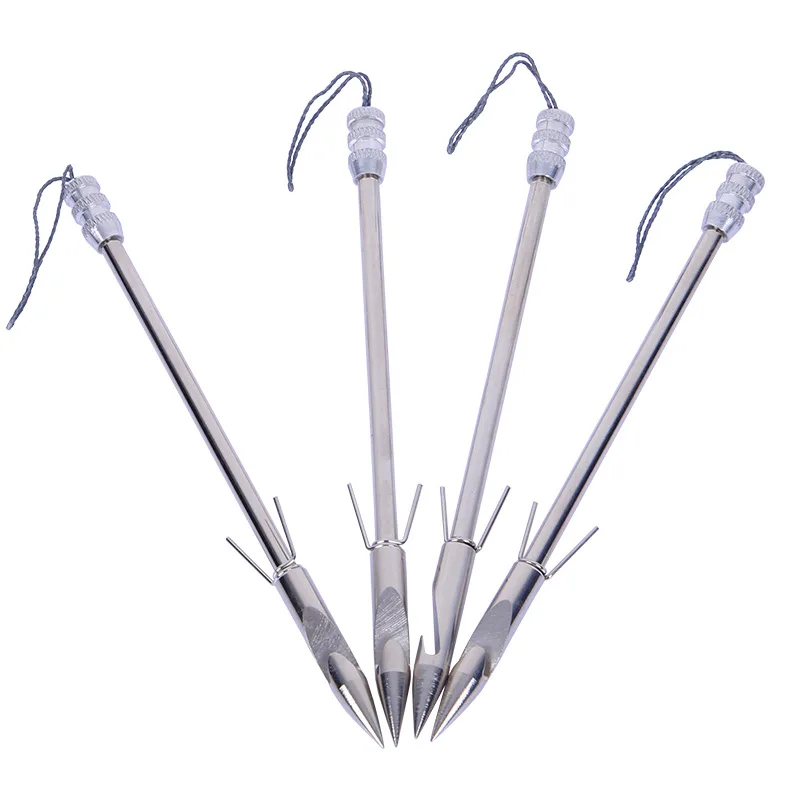 Fish Darts Darts Slingshot Stainless Steel Darts Shooting Fish Arrow Shooting Accessories with Arrow Box 5 Pcs