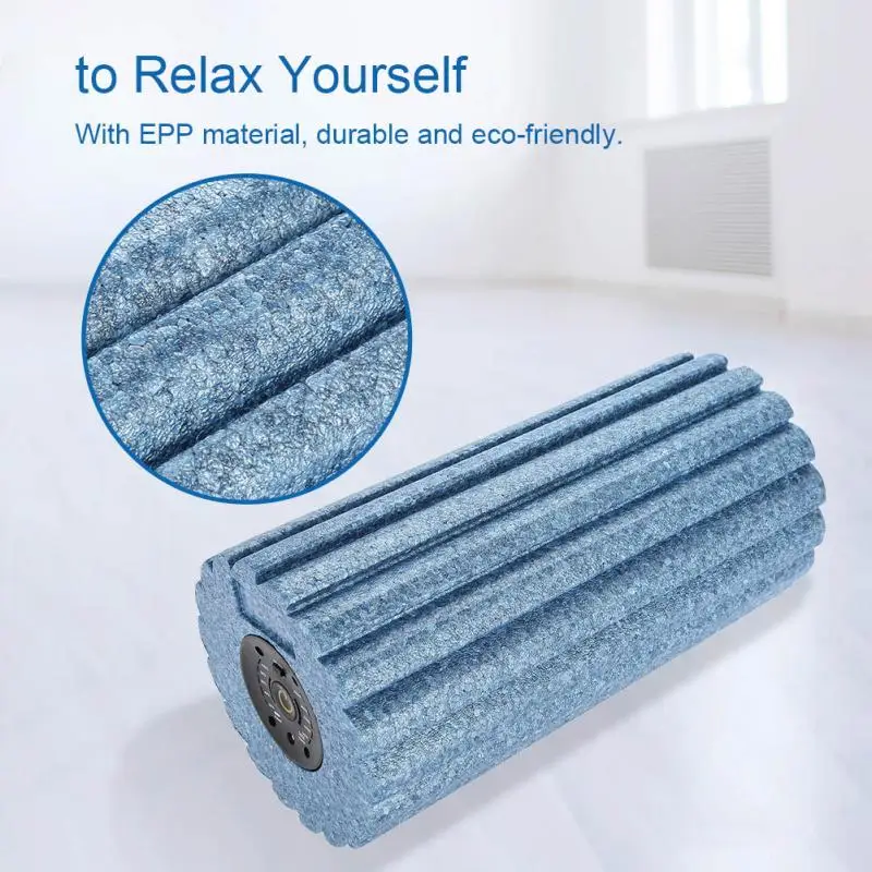 

5 Speed High Intensity Vibrating Foam Roller Yoga Massage Column Vibration Gear Type Blue