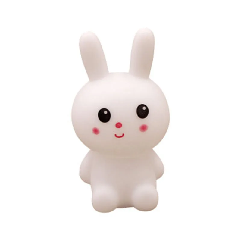 Juguete de descompresi&oacute;n con dibujos animados para ni&ntilde;os, conejo blanco suave, decoraci&oacute;n de escritorio, regalos blandos para dedos-3