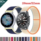 Ремешок нейлоновый 20 мм 22 мм для Samsung Galaxy Watch 341 45 мм Active 2, спортивный браслет для Gear S3 Huawei Watch GT22eGTS2 Mini