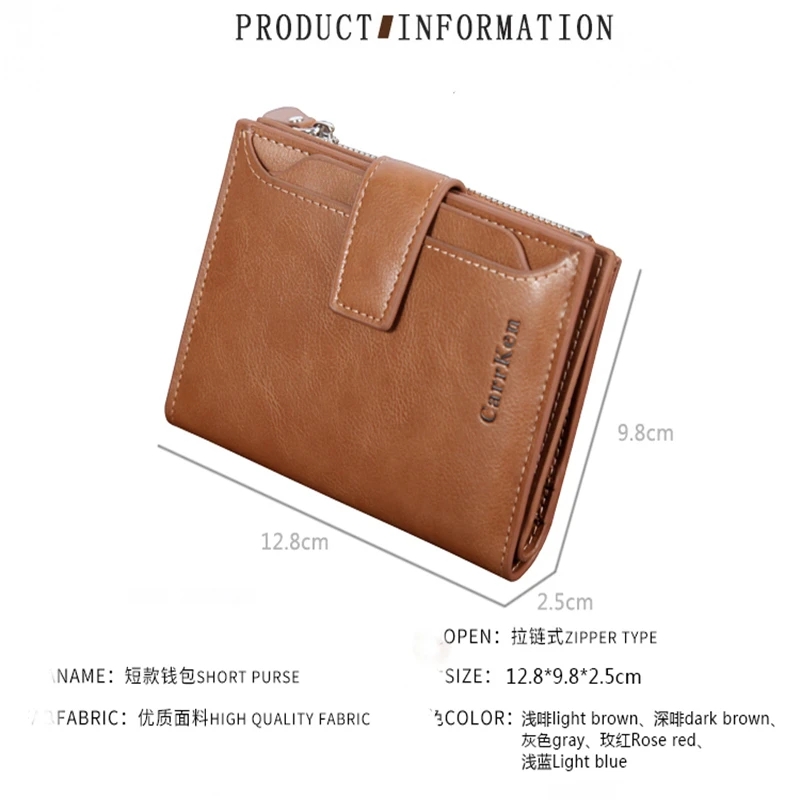 

New Korean Casual Men's Wallet Short Vertical Locomotive British Casual Multi-Function Card Bag Zipper Buckle Triangle Folding