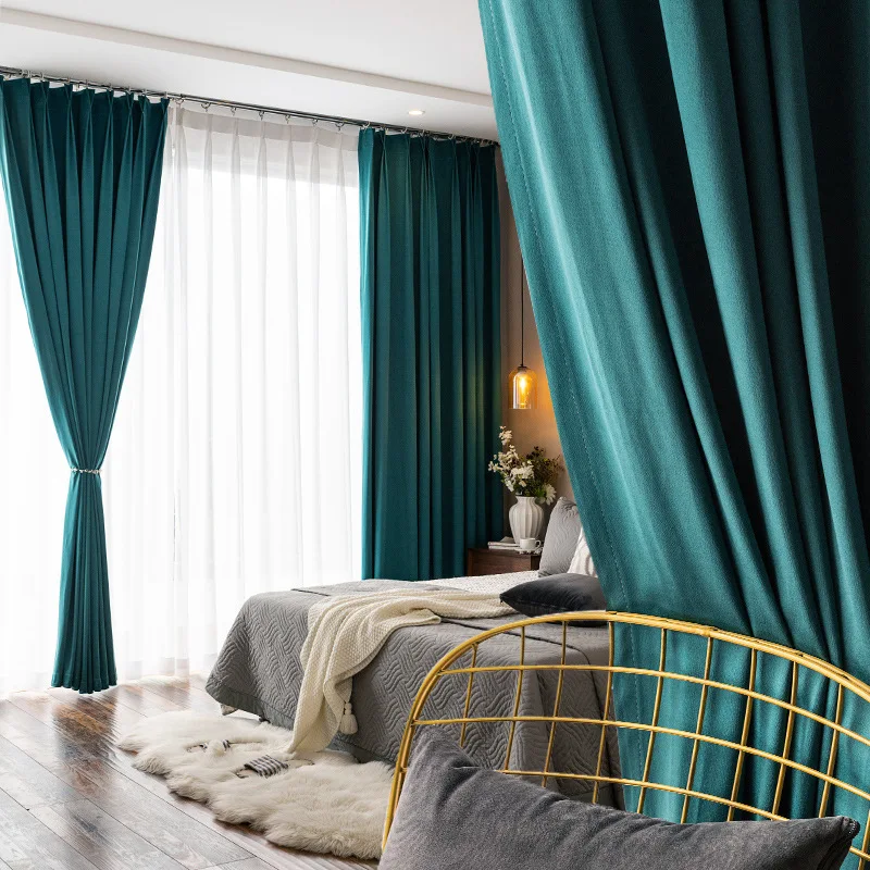 

Curtain for Living Room 2022 European Solid Color Vertical Stripes Nordic Simple Modern Light Luxury Curtain Dining Room Bedroom