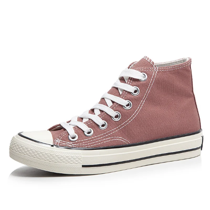 

High-top 4cm Platform Canvas Women Shoes Retro Lace-up Ladies Casual Sneakers Outdoor Breathable Leisure Footwear Real Pictures