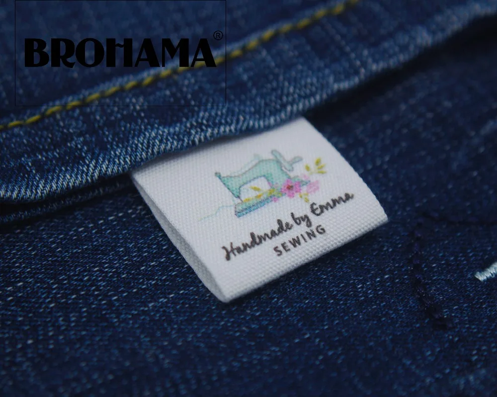 

Custom Sewing Labels, knitting Labels - Personalized Brand , Organic Cotton Ribbon Labels, Artistic font (MD1147)
