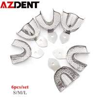 6pcsset dental impression tray stainless steel teeth tray autoclavable denture instrument trays dentist tools teeth holder tray