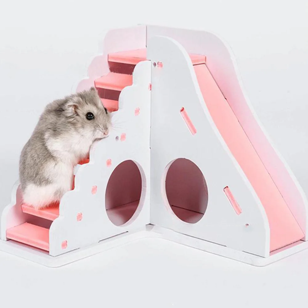 

1PC Wooden Pet Hamster House Slide Playground Hamster House Hamster Plaything