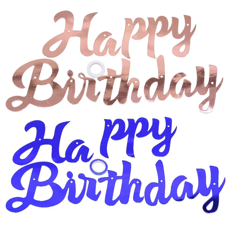 D. 1 Набор С Днем Рождения баннер для детей Бумага вечерние украшения Письмо шляпа