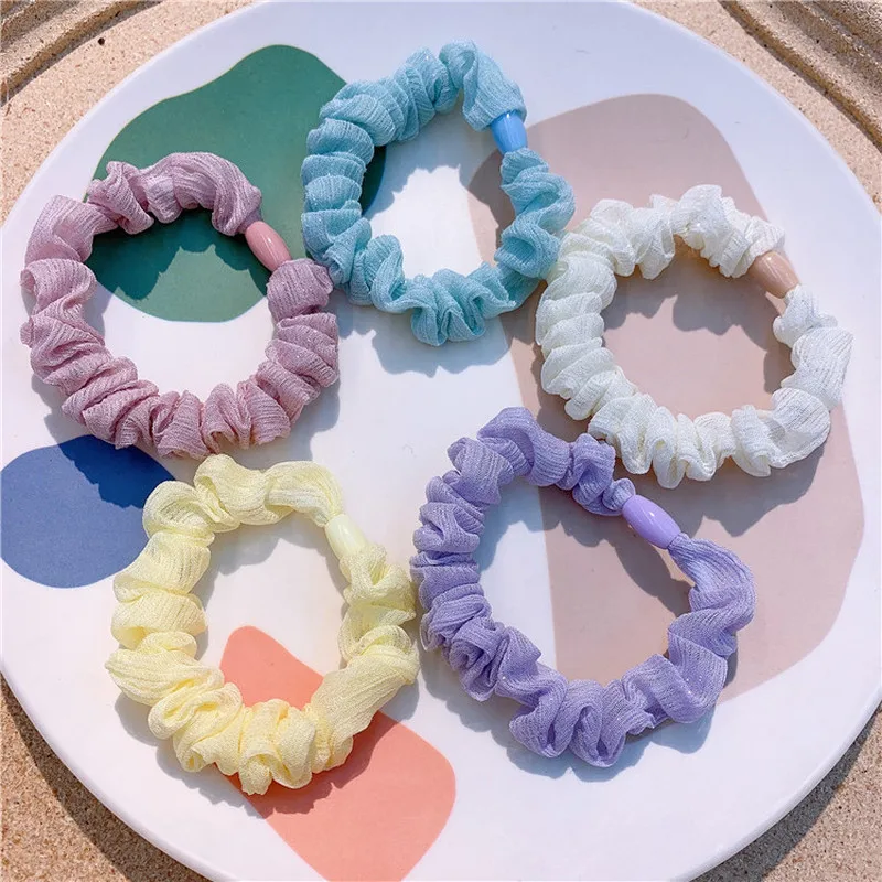 

Korean Sweet Girl Simple Beautiful Colorful Fabric Large Intestine Hair Rope Headwear Fashion Children Ponytail Hair Accessories