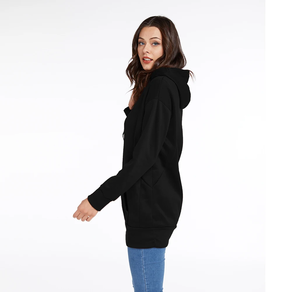 Женская толстовка с капюшоном FADZECO однотонная Повседневная Толстовка Осень-зима
