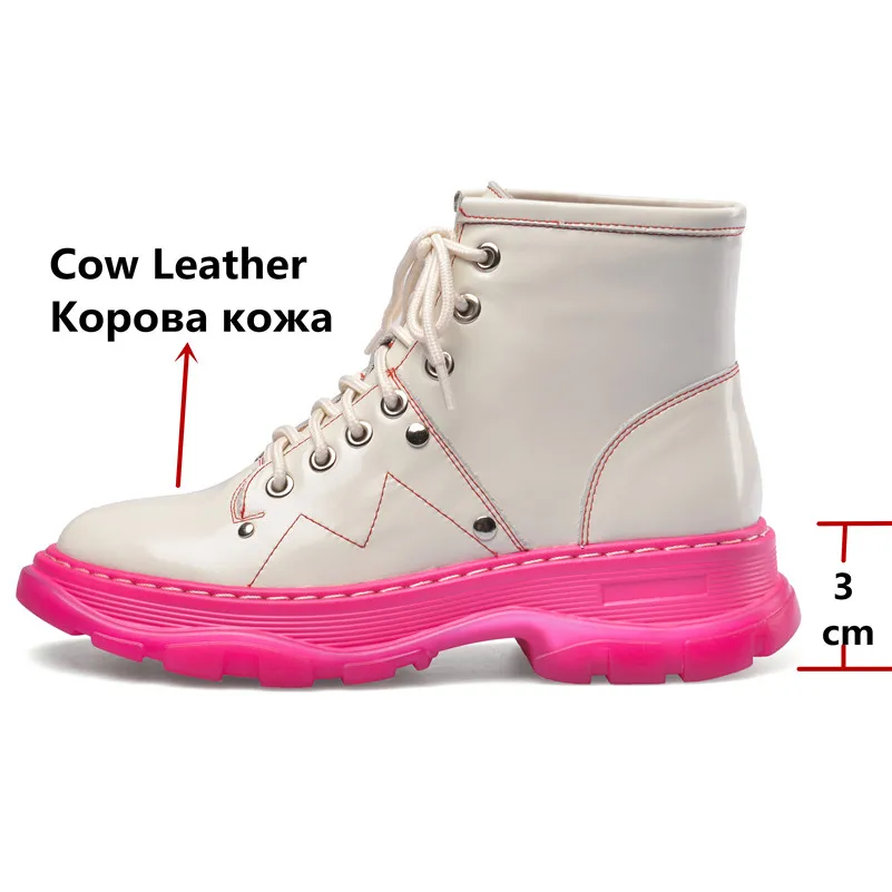 Женские ботинки на платформе FEDONAS зимние теплые короткие из натуральной кожи