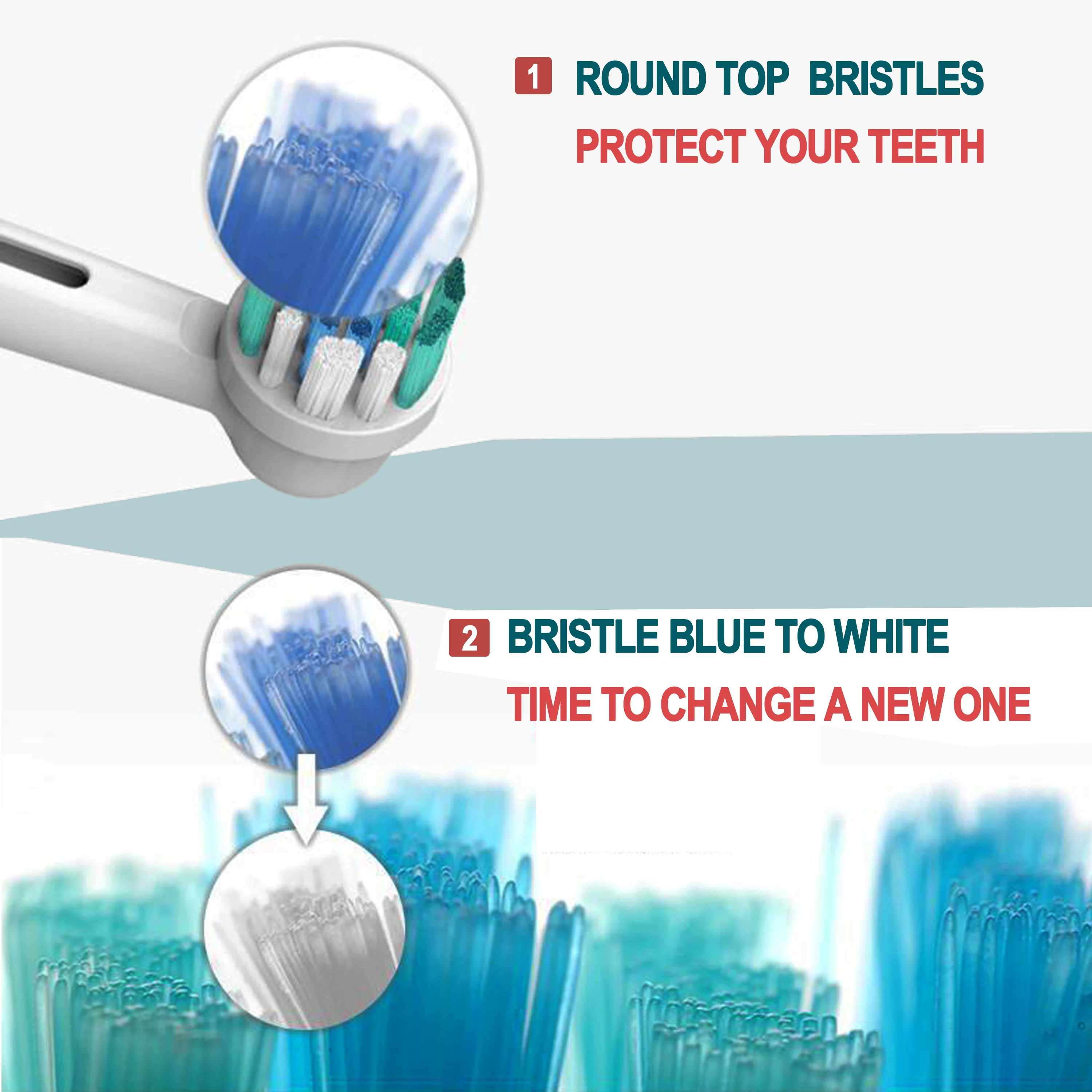 

Replacement Toothbrush Heads for Oral B Electronic Tooth Brush For Adults SB-417A Double Cleaning