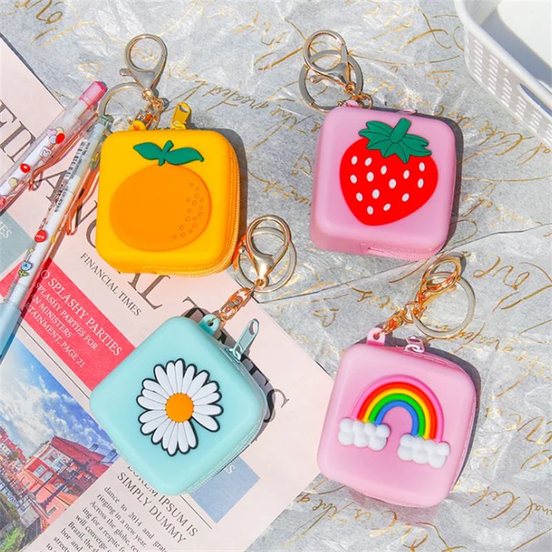 Симпатичный кошелек для монет в виде клубники Радужный мультяшный Кошелек очень