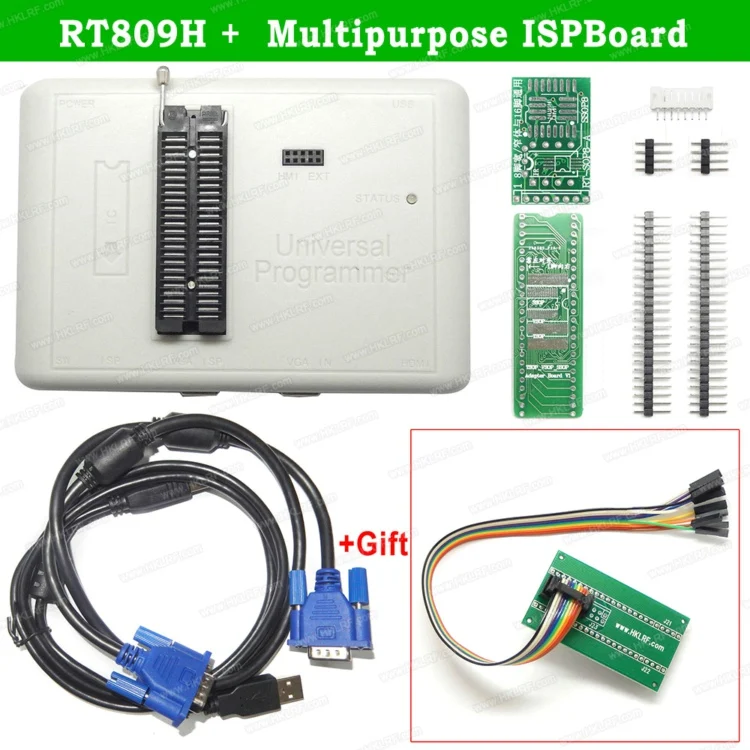 RT809H ISP Set Новейшее программное обеспечение RT809H+ 51/31/21/12 адаптеры для сим-карт памяти на носителе EMMC-Nand FLASH очень быстро Универсальный USB программист - Цвет: RT809H ISP Set