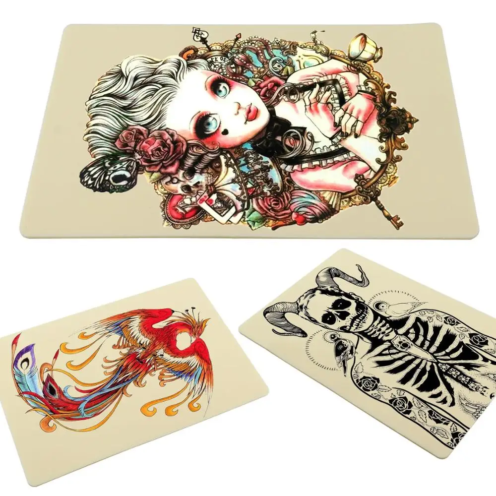 1/3/5/8pcs A4 Size 3MM Thick Synthetic Tattoo Practice Skin Double-sided Tattoo Training Silicone Pad Microblading Practice Skin