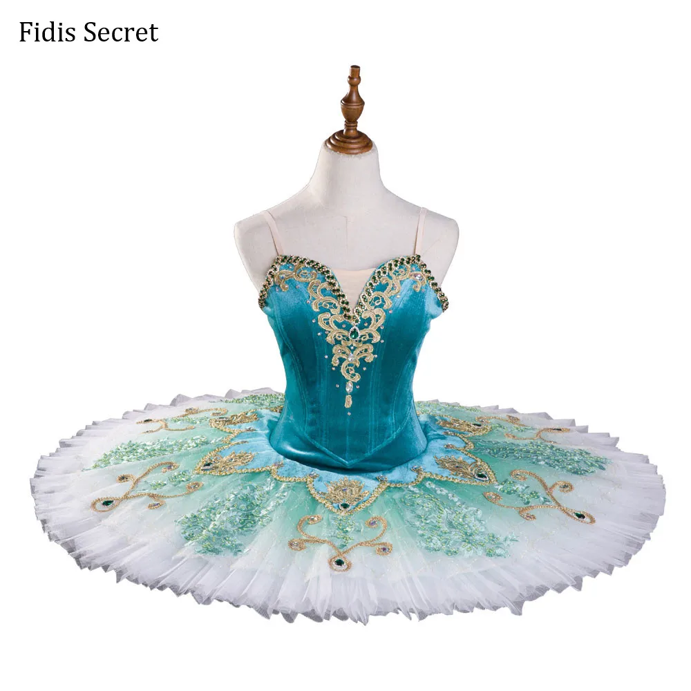 

Top Quality Green Professional Classical Platter Ballet Tutu,Female Sugar Plum Fairy Stage Costumes,Girls YAGP Competition Dress