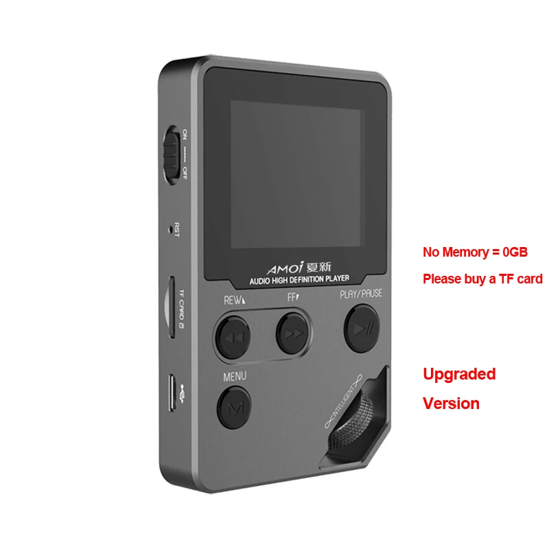Upgrade No Memory Портативный hifi музыкальный плеер без потерь 1536K аппаратное декодирование эквалайзера 1," экран CNC Металл DSD64 MP3 плеер - Цвет: Upgrade No Memory
