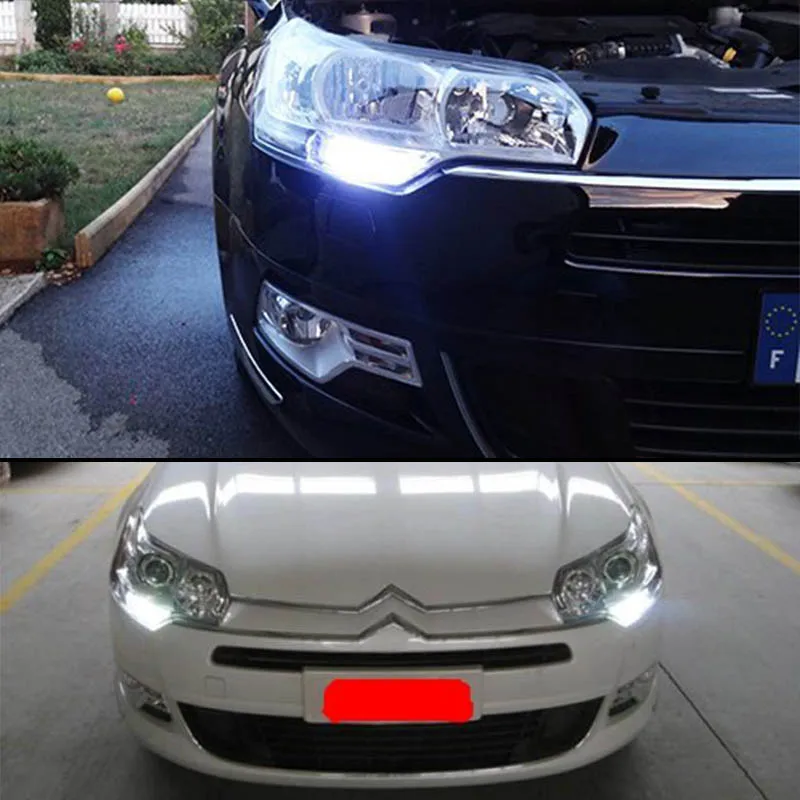 Высокая Мощность ошибок Hp24w 3030-SMD ксенон белый светодиодный лампы G4 Автомобильные фары дневного света светильник DRL для Citroen C5 peugeot 3008 С CAN-BUS