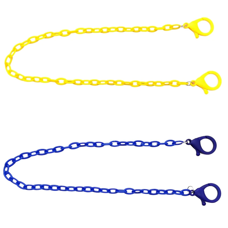 

2 Pcs Face Mask Lanyard Disposable Mask Lanyard Holder Adjustable Traceless Ear Hanging Rope, Yellow & Dark Blue