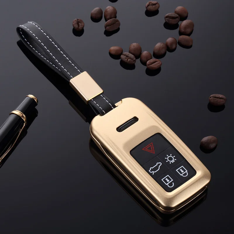 

Elegant Aluminium Alloy With Belt Key Cover Case For VOLVO S60L S80L XC60 S60 V60 Auto Key shell Keychain Light High Quality