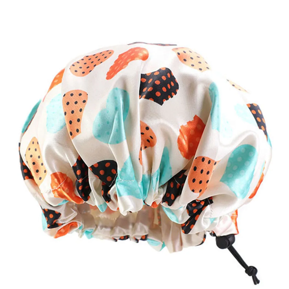 Детский атласный капот двухслойный Регулируемый цветочный принт шапочка для сна