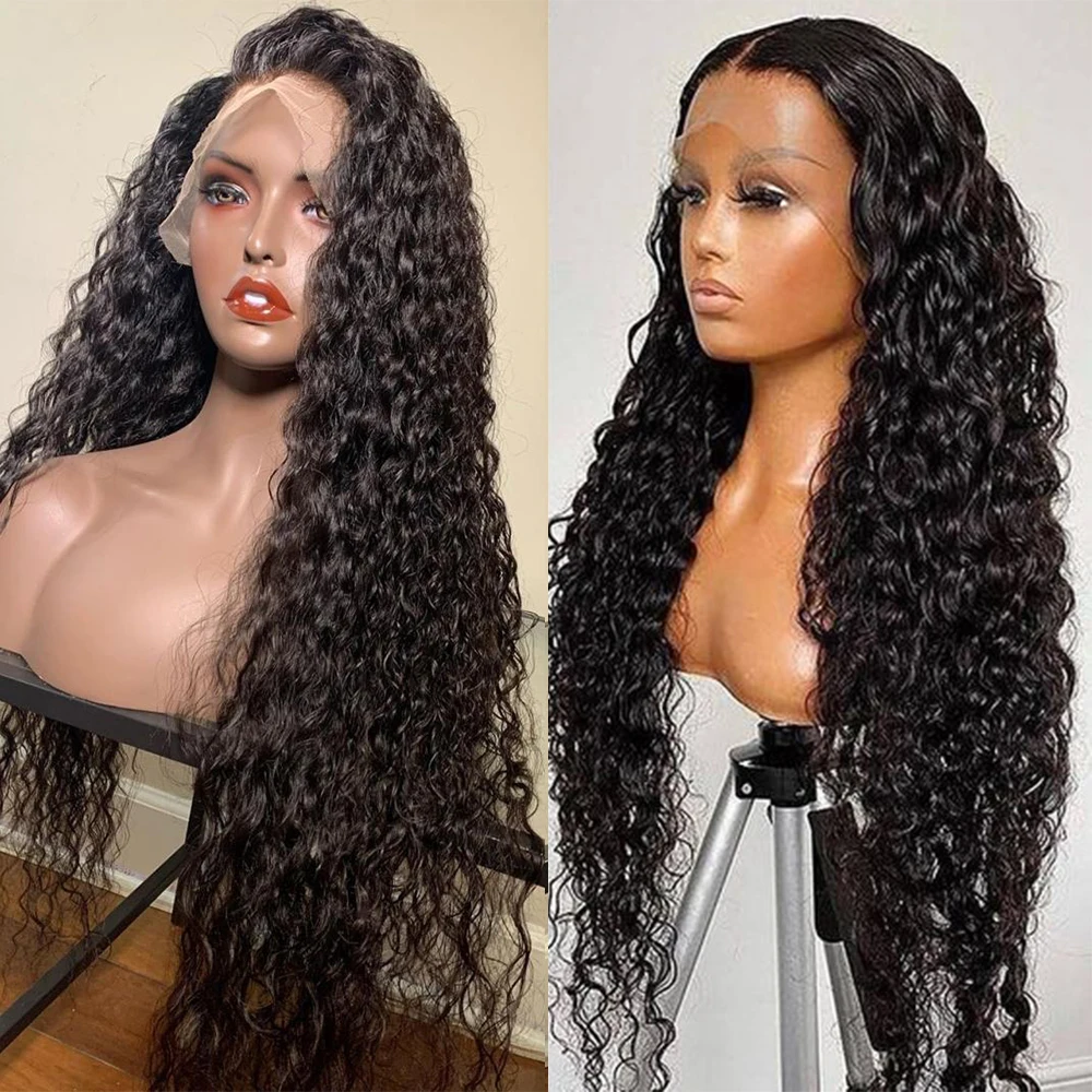 Парик Water Wave 13X6 HD на сетке фронтальный плотность 250% предварительно выщипанный