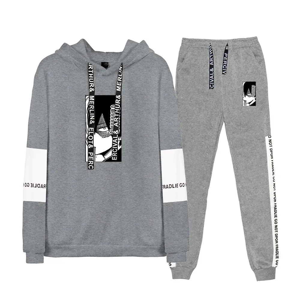 

High Quality Anime My Hero Academia Sweatshirt Set Women Men Casual Hoodies +Sweatpants My Hero Academia Sweatshirt Suit Pants